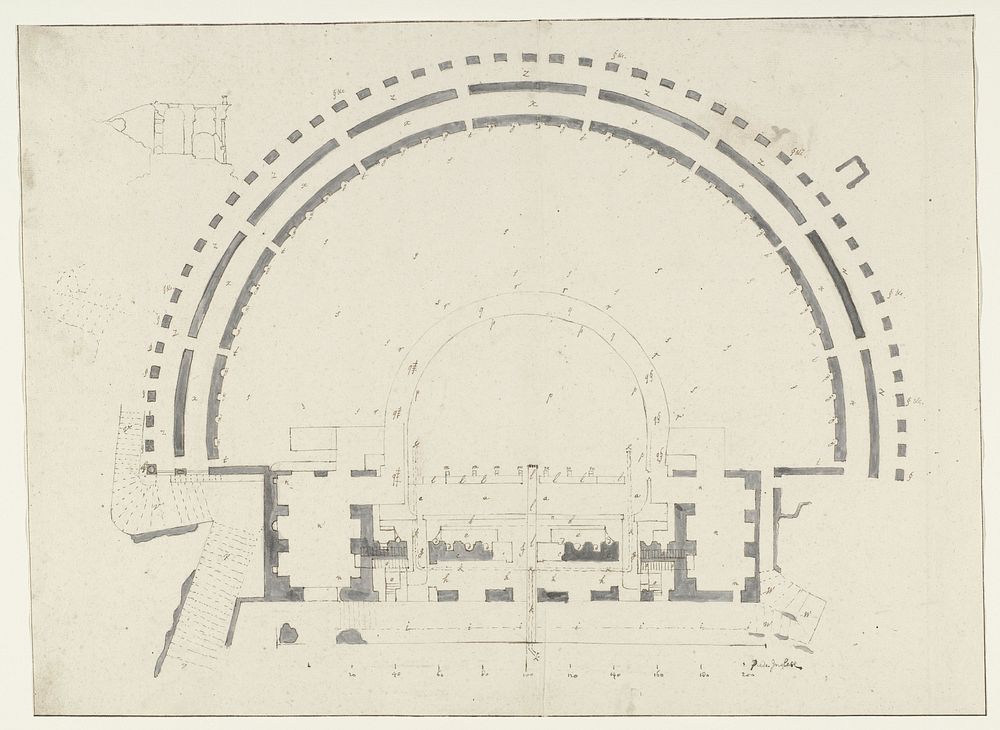 Plattegrond van het theater van Taormine (1778) by anonymous and anonymous