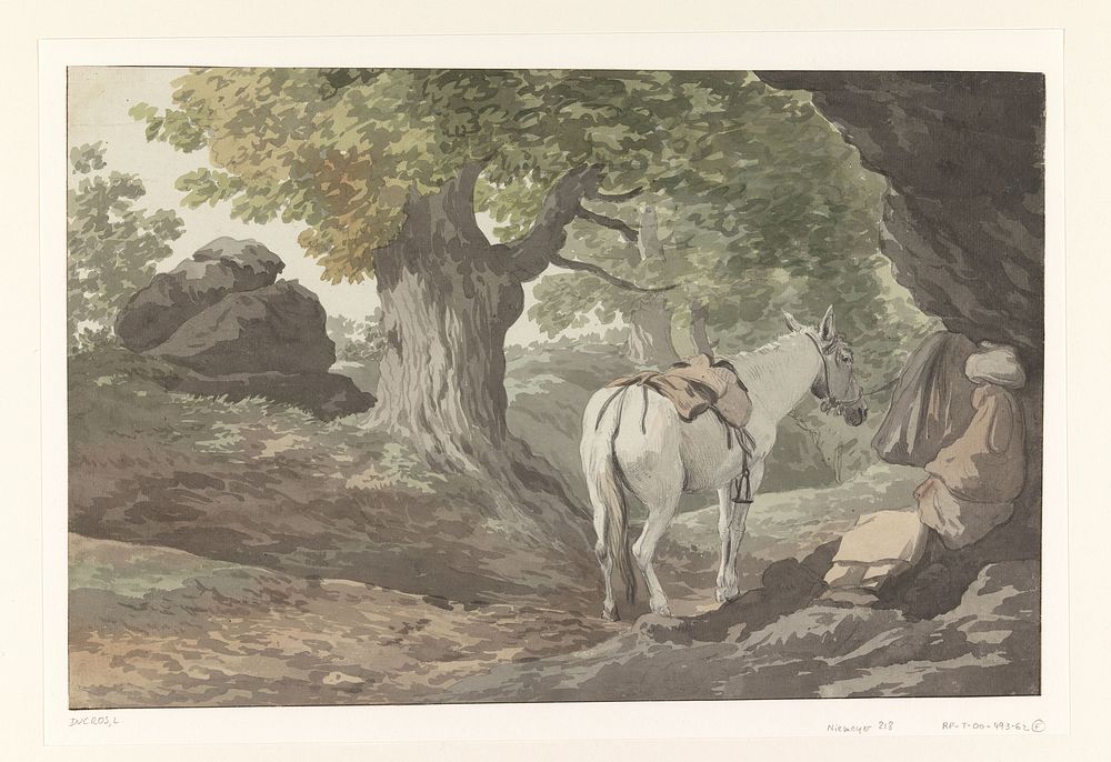 Gezicht vanuit de Grotte delle Capre (1778) by Louis Ducros