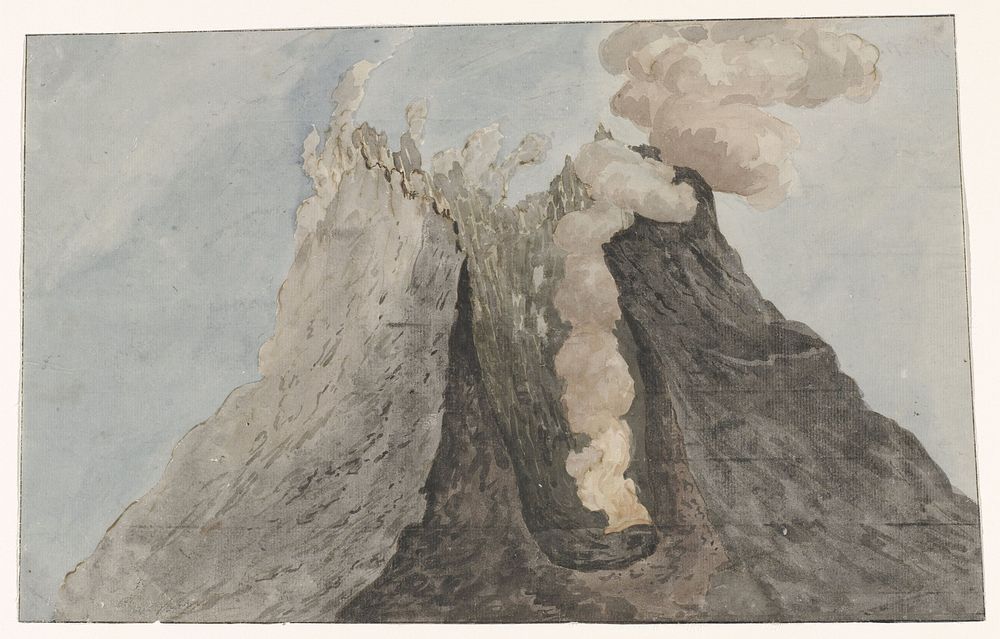 Binnenzijde van krater Etna (1778) by Willem Carel Dierkens