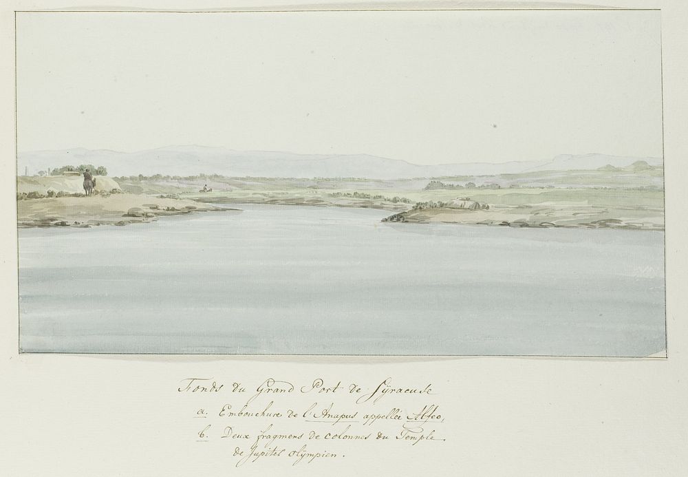 Uiterste punt van grote haven van Syracuse (1778) by Louis Ducros