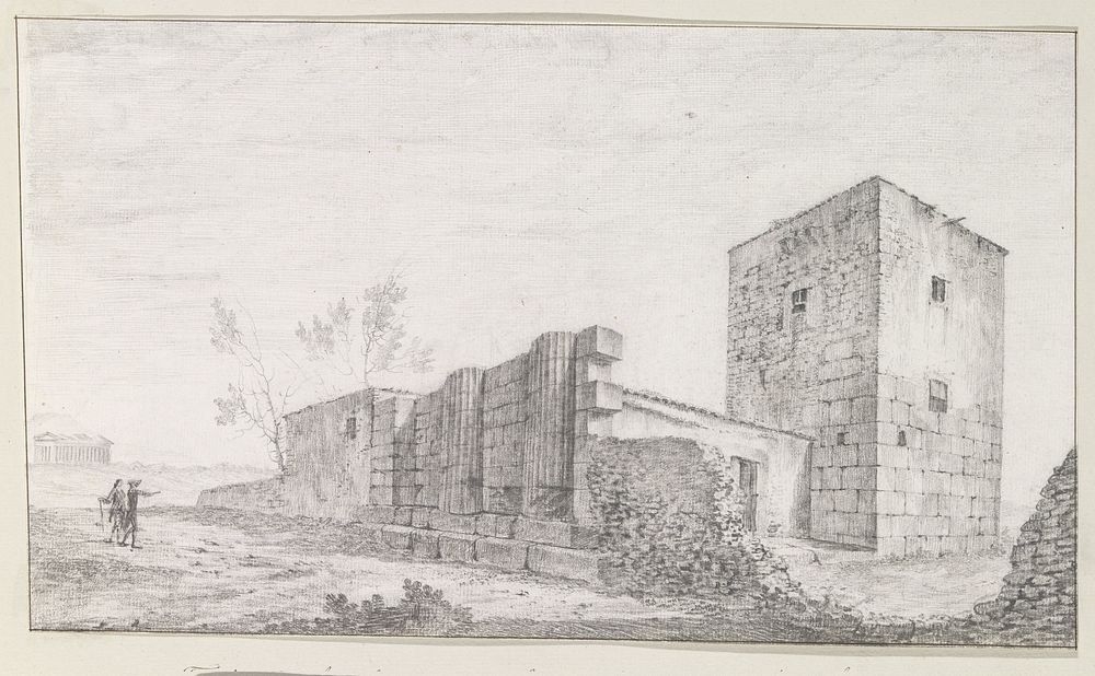 Resten van Esculaap tempel (Tempio di Esculapio) buiten muren van het oude Agrigento (1778) by Louis Mayer
