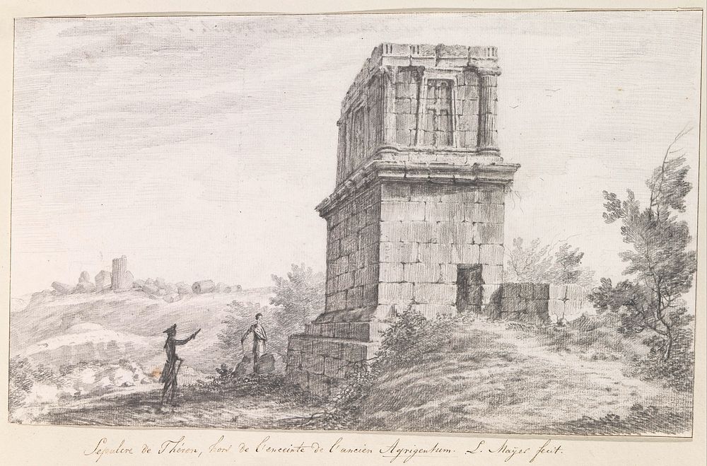 Grafmonument van Theron vlakbij Porta Aurea buiten de muren van oude Agrigento (1778) by Louis Mayer