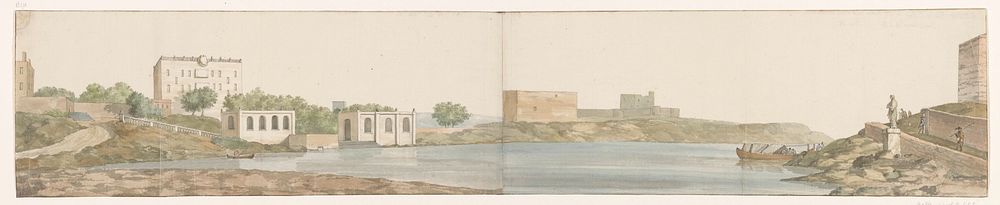Gezicht op baai van San Giuliano op eiland Malta (1778) by Louis Ducros