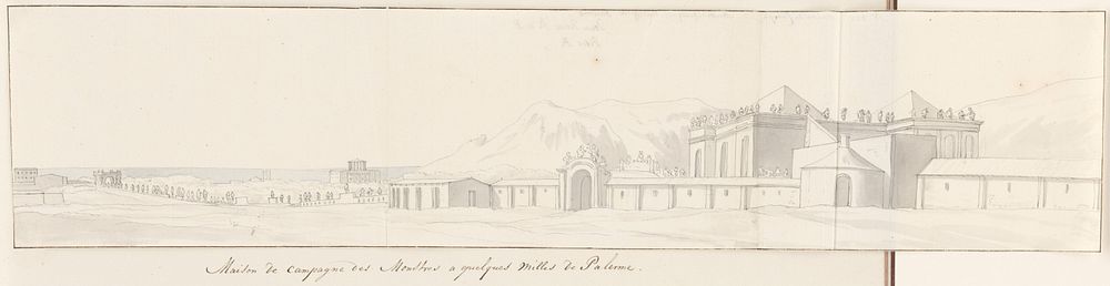 Landhuis in Monstres op enkele mijlen afstand van Palermo (1778) by Louis Ducros