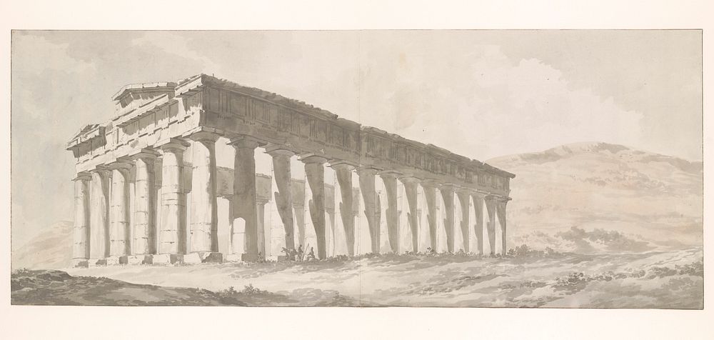 Tempel van Segesta op Sicilië (1778) by Louis Ducros
