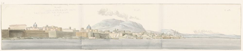 Gezicht op Trapani vanaf de grote haven (1778) by Louis Ducros