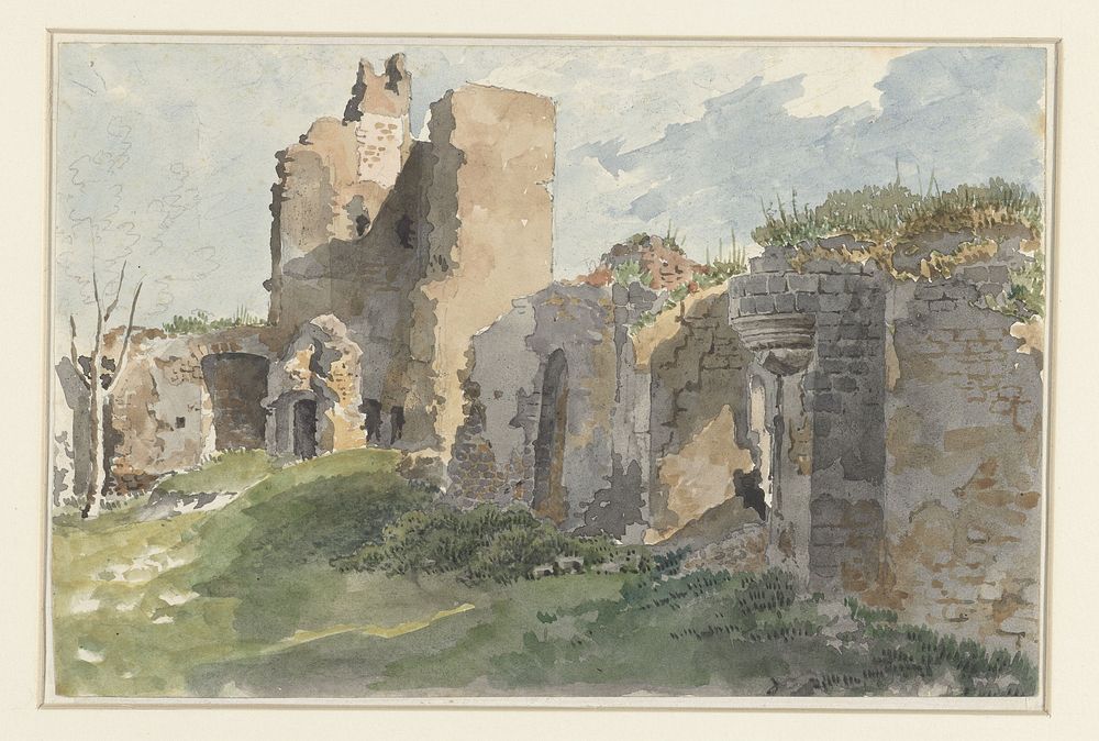 Ruïnes van de Château de Chevreuse (1821) by anonymous