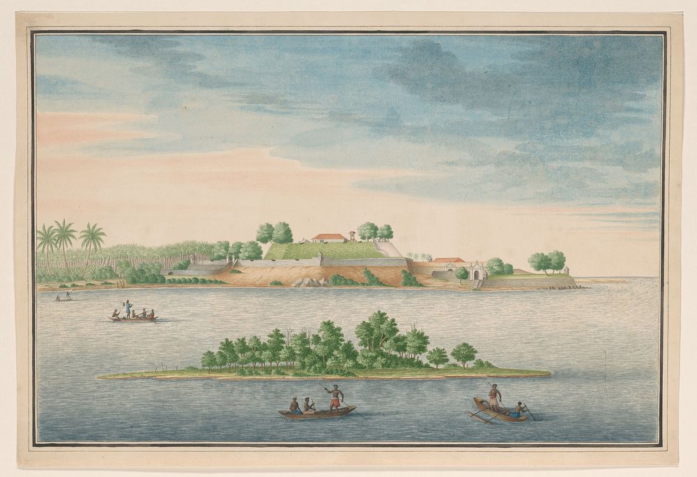 Gezicht op noordzijde van het fort te Kalutara (c. 1750) by anonymous