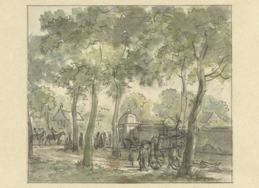 Landweg langs muur met koepel (1752 - 1819) by Jurriaan Andriessen