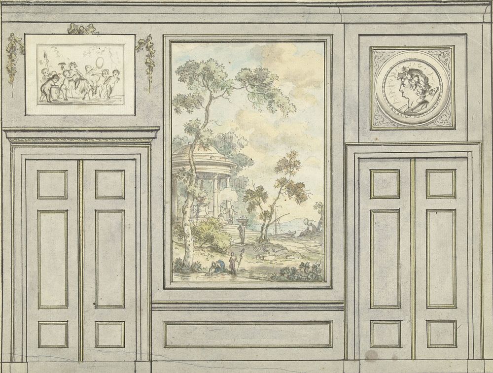 Ontwerp voor kamerwand (c. 1752 - c. 1819) by Jurriaan Andriessen