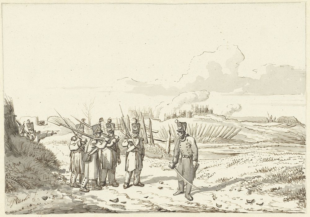 Een rondgaand patrouille, 1813-1814 (1813 - 1814) by Pieter Gerardus van Os