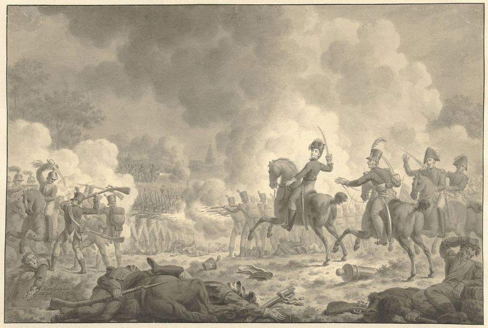 Kroonprins Willem Frederik George Lodewijk bij de Slag bij Waterloo en Fleurus (1815) by Jan Kamphuijsen