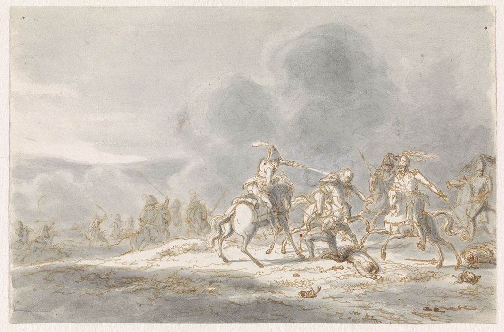 Ruitergevecht (1799 - 1863) by Gerardus Emaus de Micault