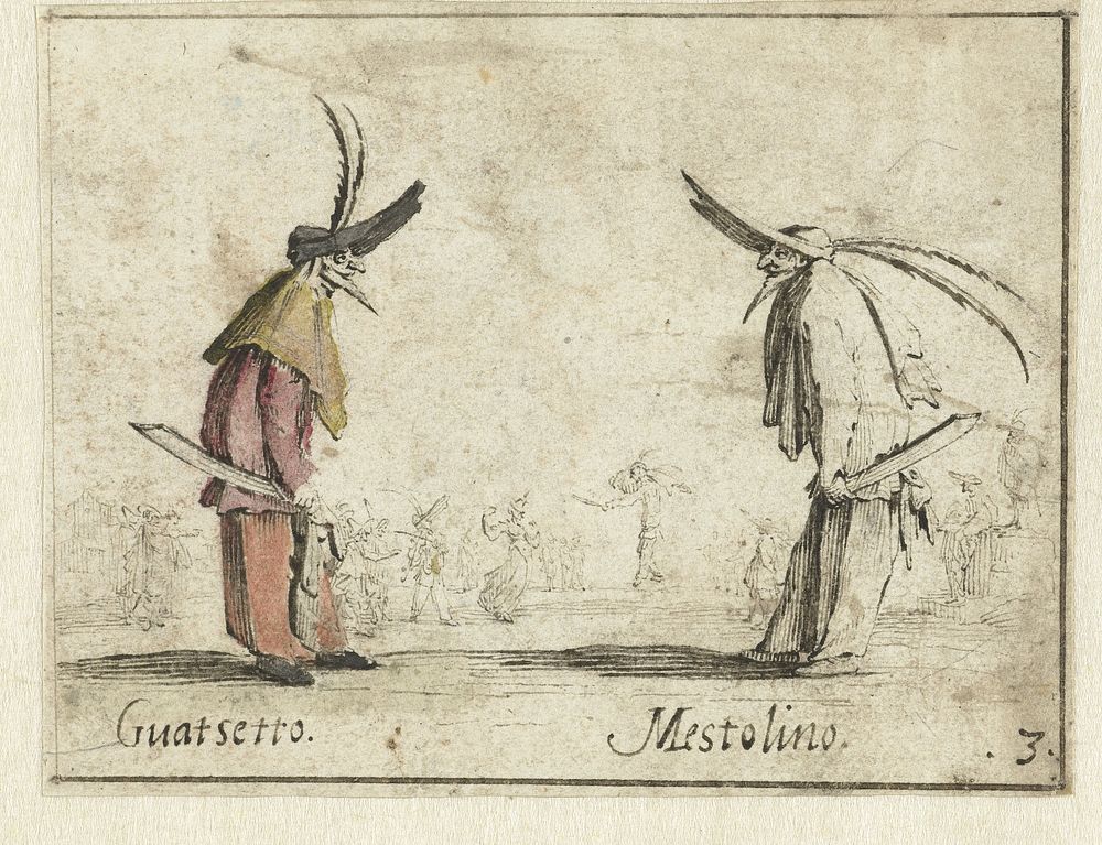 Guatsetto en Mestolino (1633 - 1635) by Gerard ter Borch II and Jacques Callot