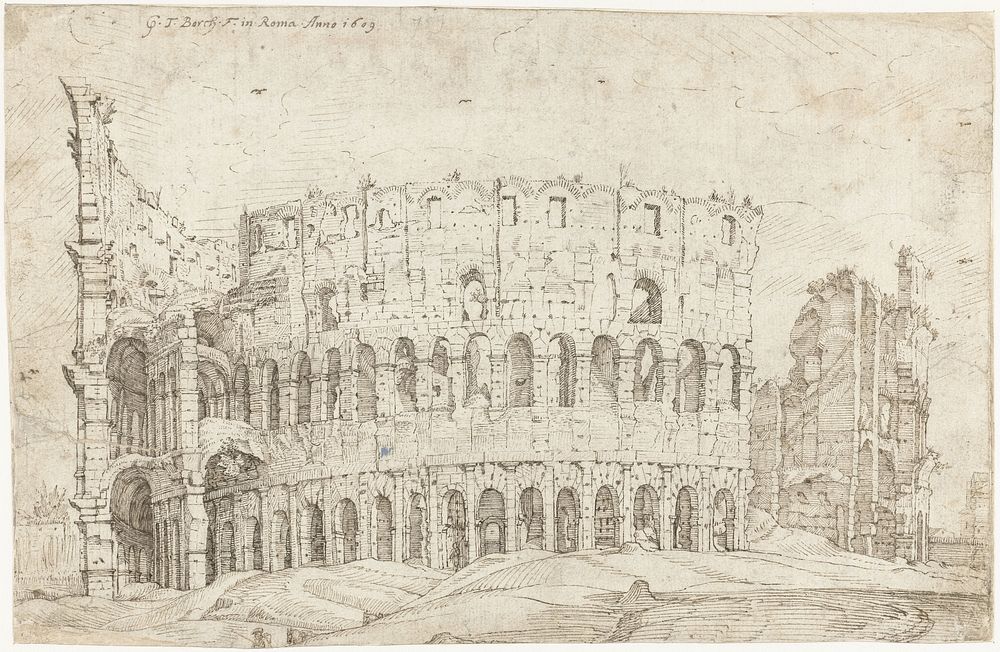 Exterior of the ruins of the Colosseum, Rome (1609) by Gerard ter Borch I