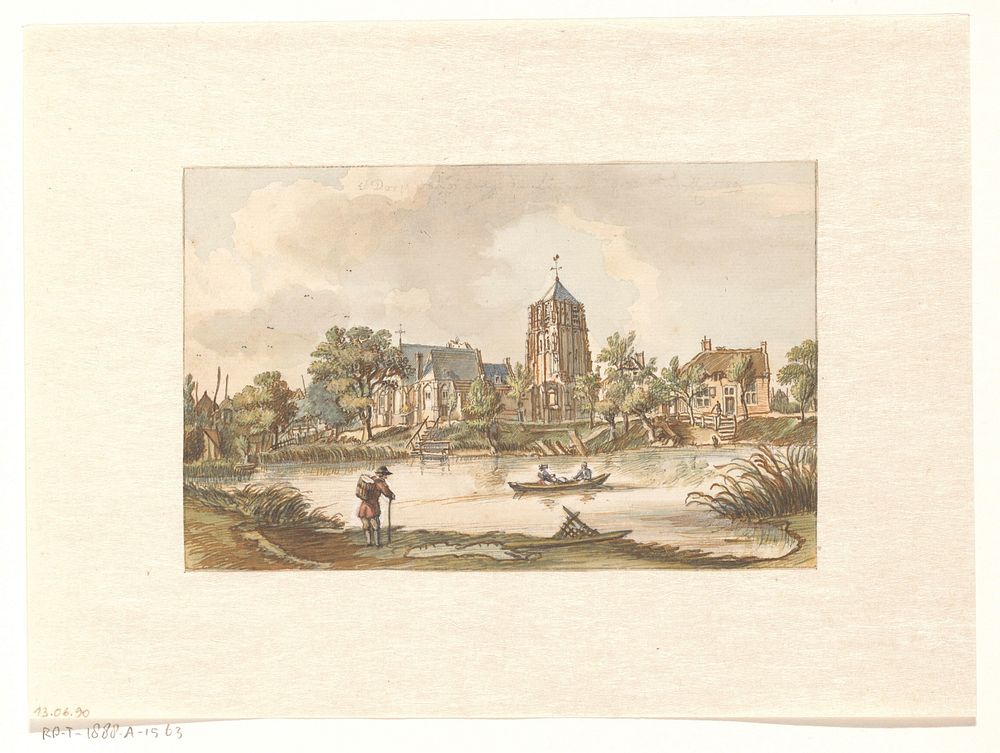 Gezicht op Acquoy aan de Linge (1750) by Jan de Beijer