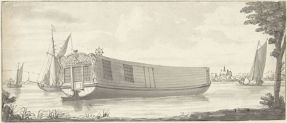 Het vliegend vaartuig Volgh My (1743) by Hendrik de Leth