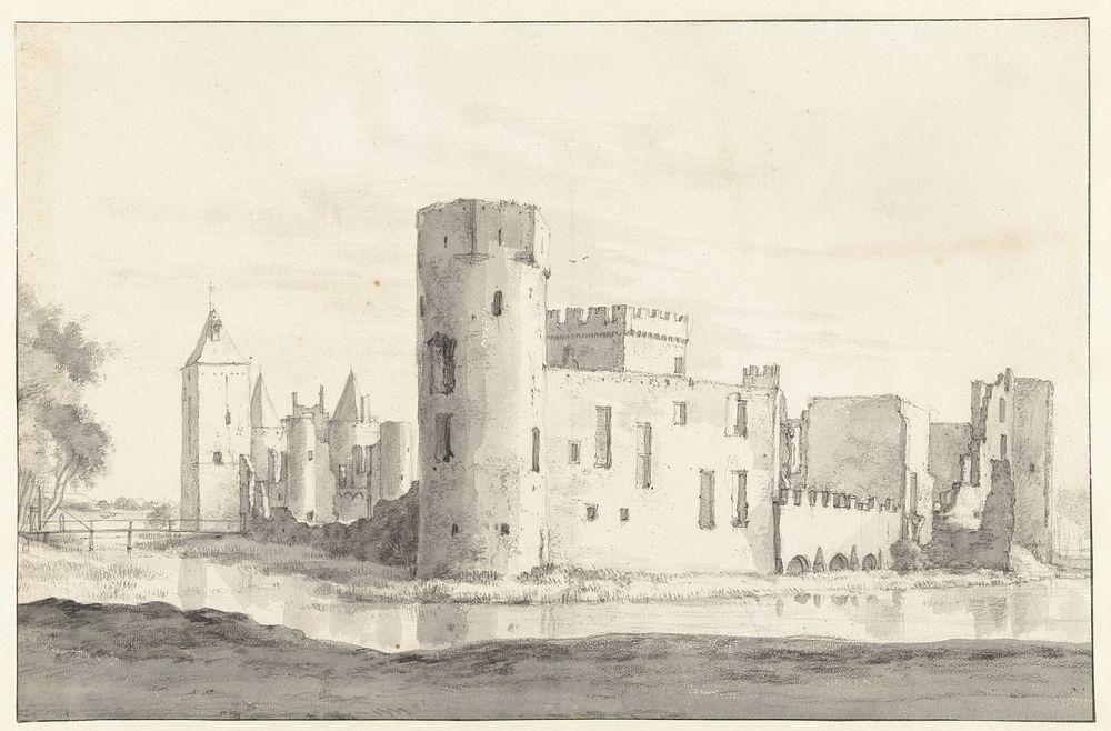 View of Egmond Castle, with the Outer Bailey to the Left (c. 1646 - c. 1647) by Roelant Roghman