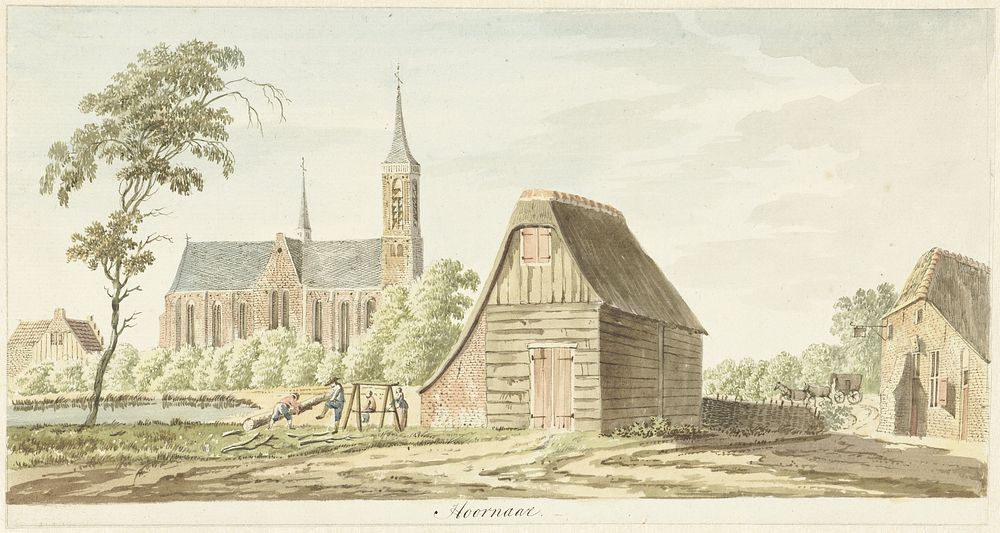 Gezicht op het dorp Hoornaar (1784) by Hendrik Tavenier