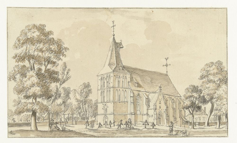 De kerk te Asperden, Duitsland (1744) by Jan de Beijer