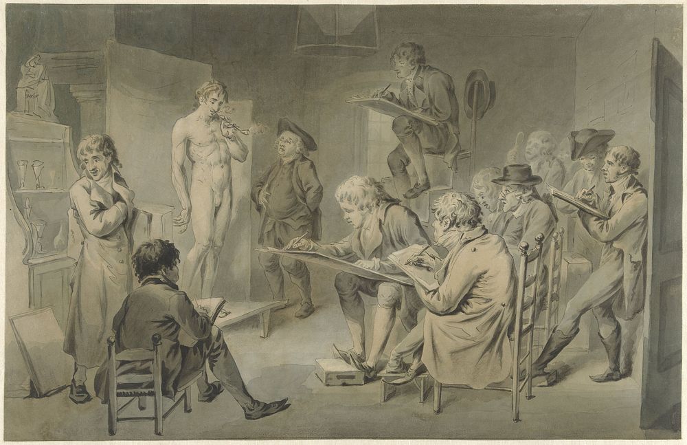 Tekenles op een academie (1774 - 1833) by Jacob Smies