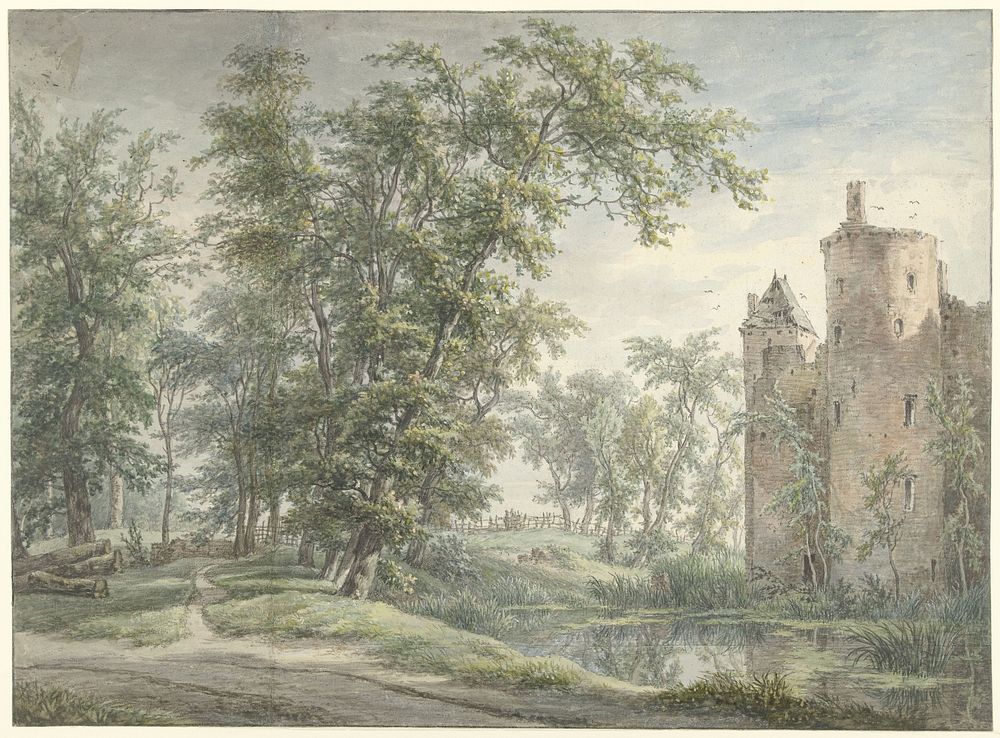 Ruïne van het Huis De Haer (1801) by Egbert van Drielst