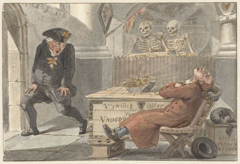 Spotprent op het Vrijwillig Offer voor het Vaderland (1774 - 1833) by Jacob Smies