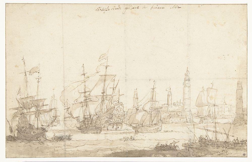 Het uitzeilen van de Spaanse vloot van Havanna in 1662 (1662) by Bonaventura Peeters I