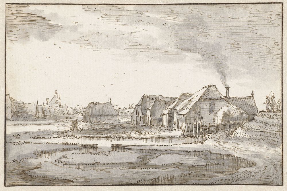 Spaarndammerdijk bij de Braakjes (c. 1605 - c. 1615) by Claes Jansz Visscher II