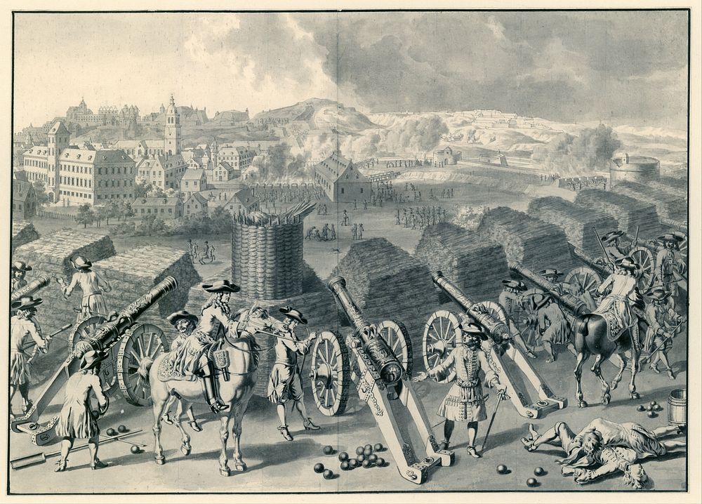 View of Namur from the North during the Siege of 1695 (in or after 1695) by Dirk Maas