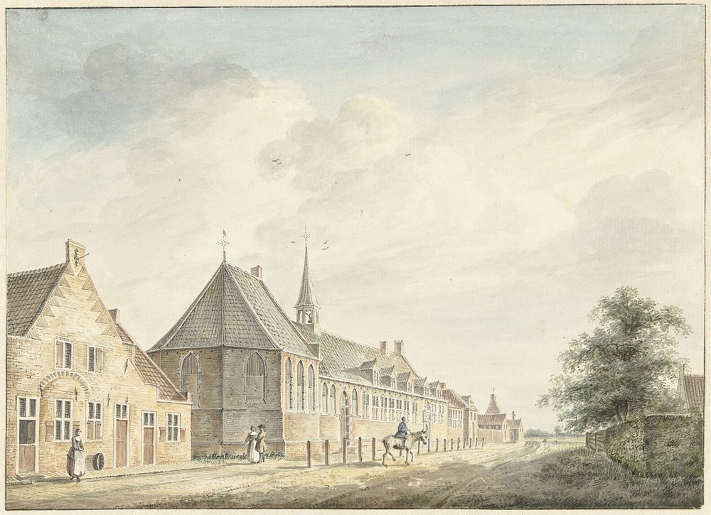 Het Jobs-gasthuis te Utrecht (1745 - 1795) by Jacobus Versteegen