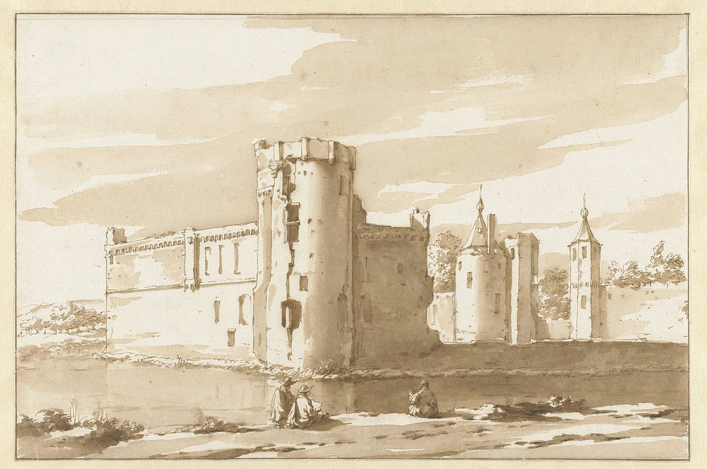Gezicht op het kasteel St. Aldegonde te West-Souburg (1663) by Jacob van der Ulft and Jan de Bisschop