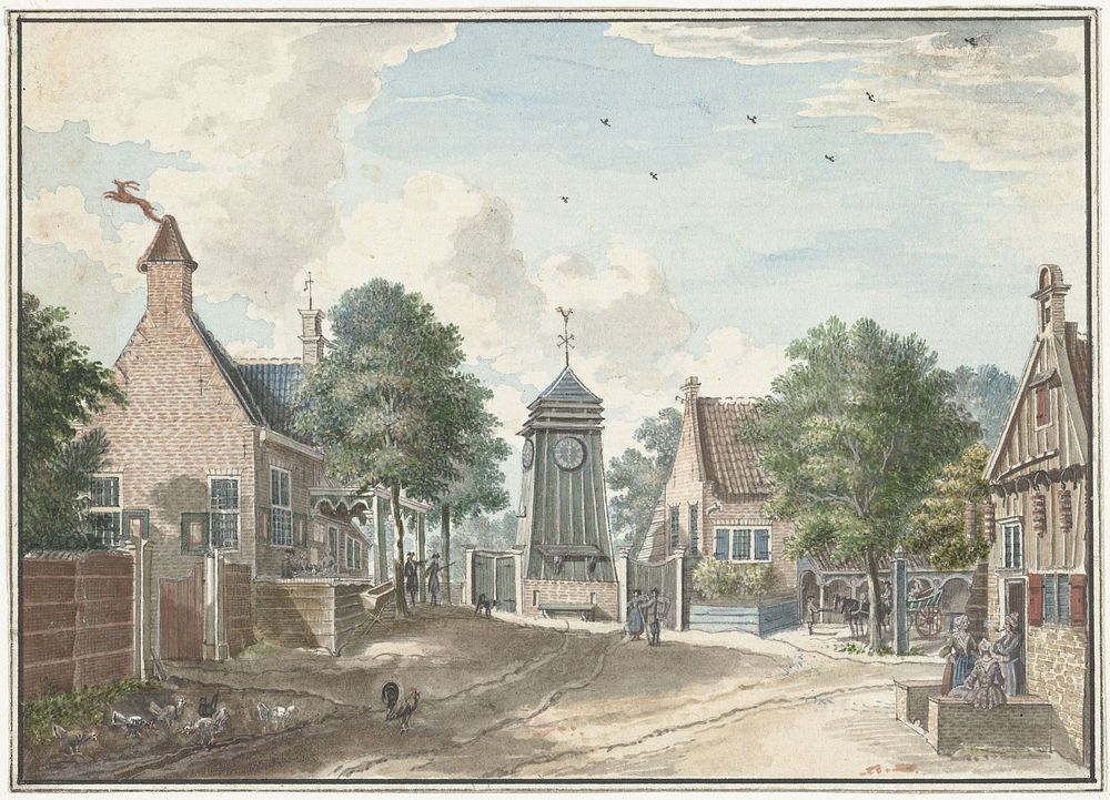 Gezicht op het Klokhuis te Overveen (1713 - 1780) by Jan de Beijer