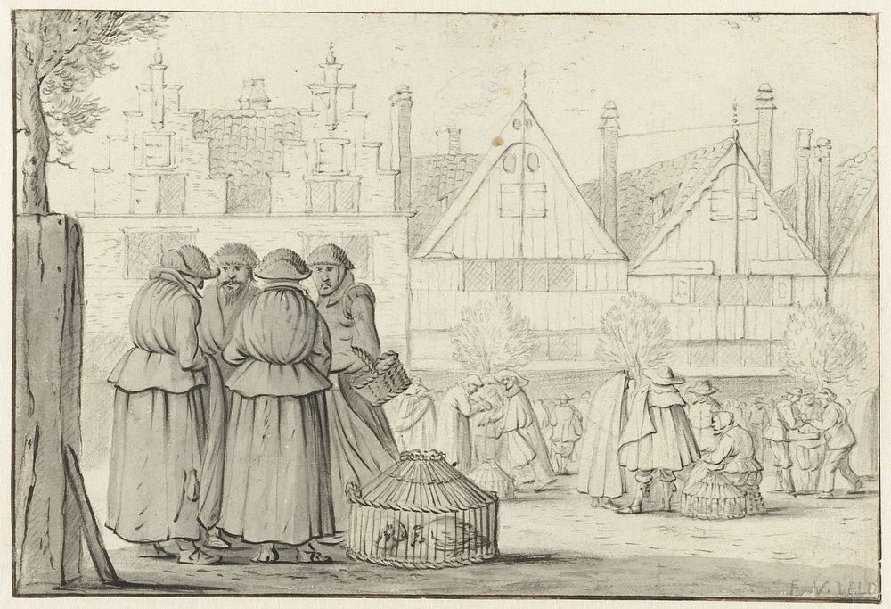 Hoendermarkt (1630 - 1634) by Jan Martszen de Jonge and Esaias van de Velde