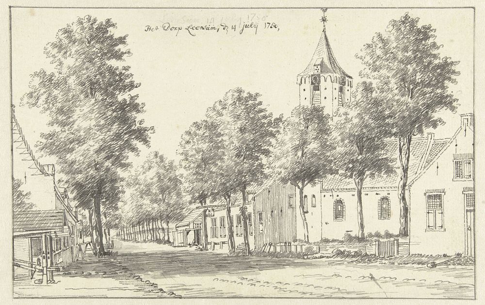 Dorpsstraat te Leersum (1750) by Jan de Beijer
