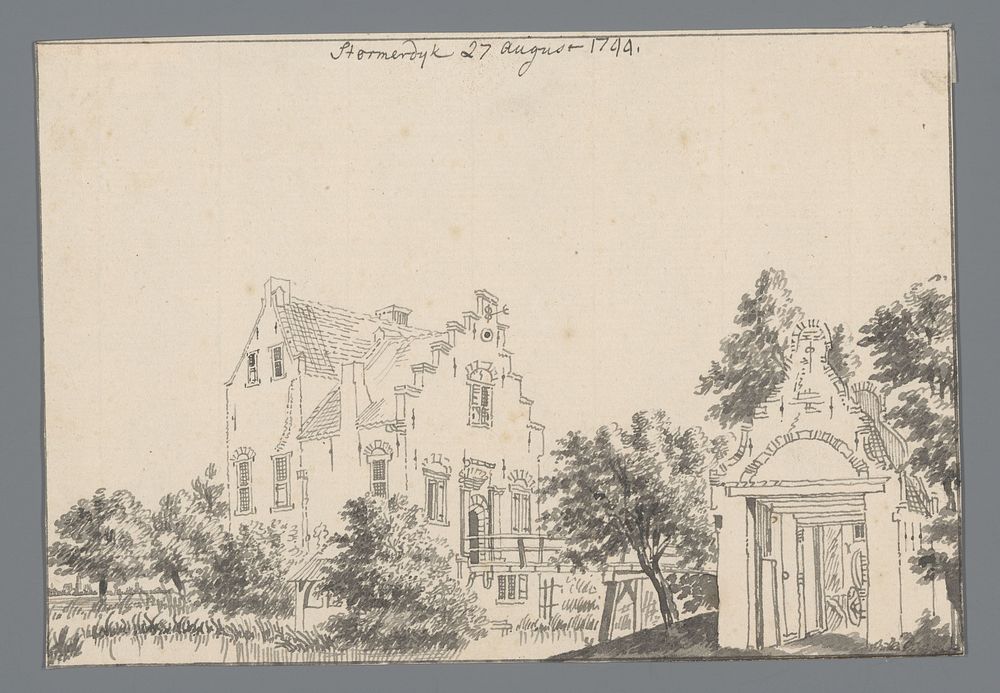 Gezicht op kasteel Stormerdijk bij Nieuwegein (1744) by Jan de Beijer