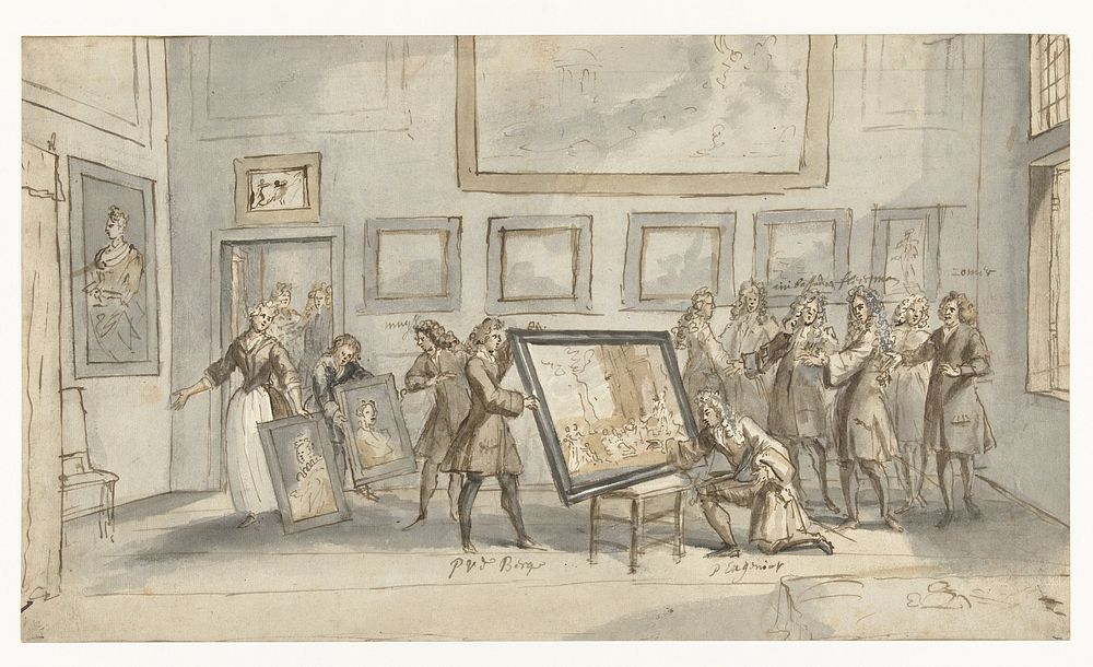 Prins Eugenius van Savoye bij de kunsthandelaar J.P. Zomer (1701 - 1723) by Pieter van den Berge