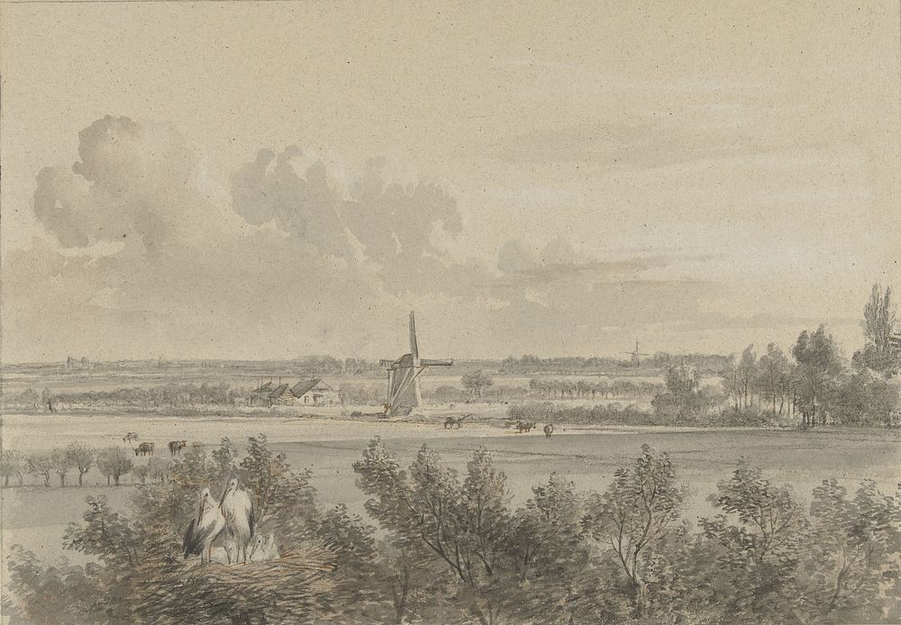 Landschap bij Maarssen (1813 - 1866) by Jacobus Theodorus Abels