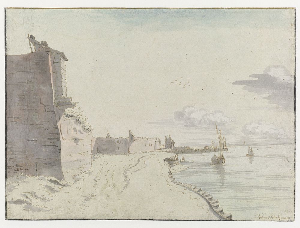 View of the Waterschans Bulwark, Bergen op Zoom (1671) by Josua de Grave and Barend Klotz