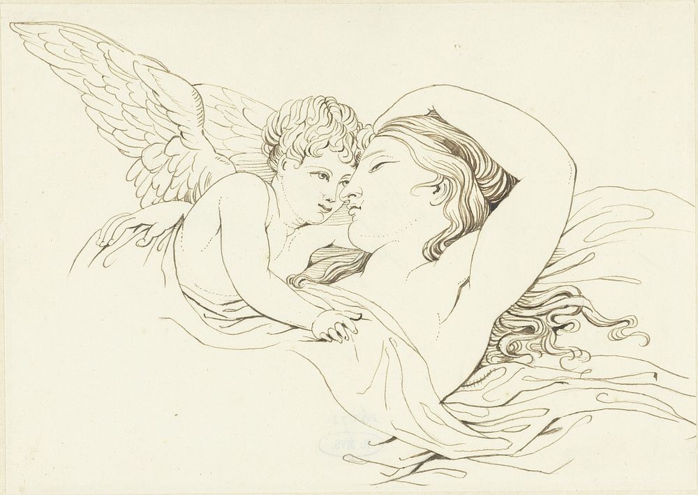 Liggende Venus met Cupido (1780 - 1849) by David Pièrre Giottino Humbert de Superville