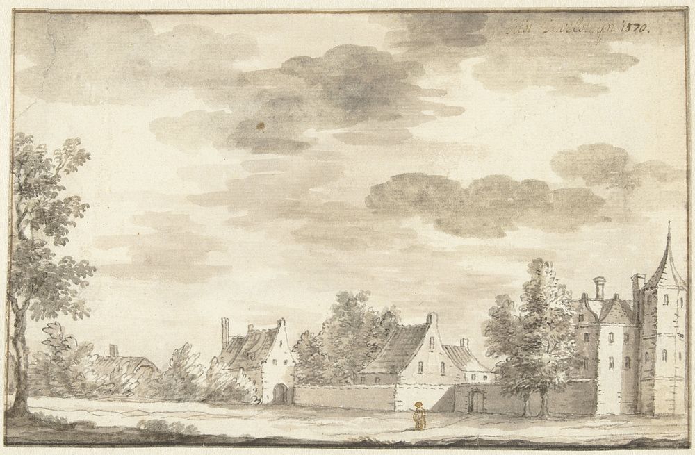 Kasteel Oud-Develstein bij Zwijndrecht (1761 - 1828) by Joseph Adolf Schmetterling