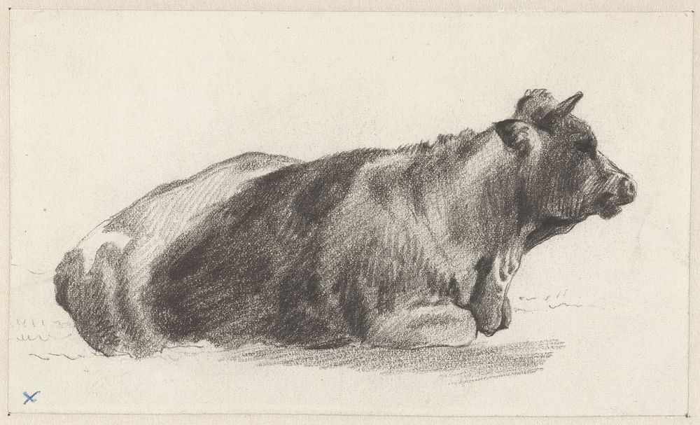 Liggende stier, naar rechts (1821 - 1890) by Guillaume Anne van der Brugghen
