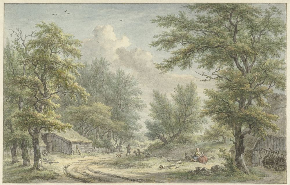 Landschap bij Eext, Drenthe (1806) by Egbert van Drielst