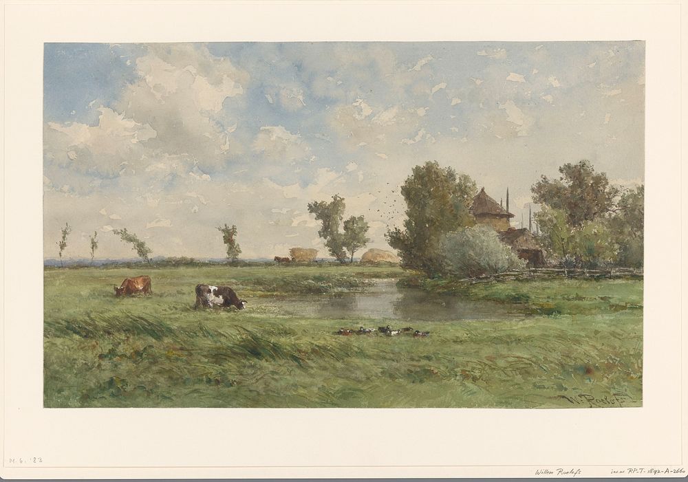 Weiland met koeien (1832 - 1892) by Willem Roelofs I