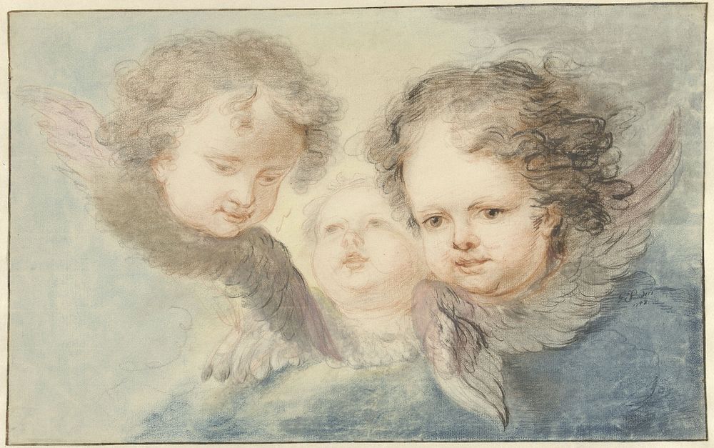 Drie cherubijnen (1748) by Gerard Sanders