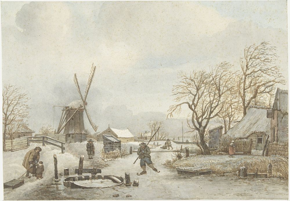 Winterlandschap (1815) by Gerrit Lamberts