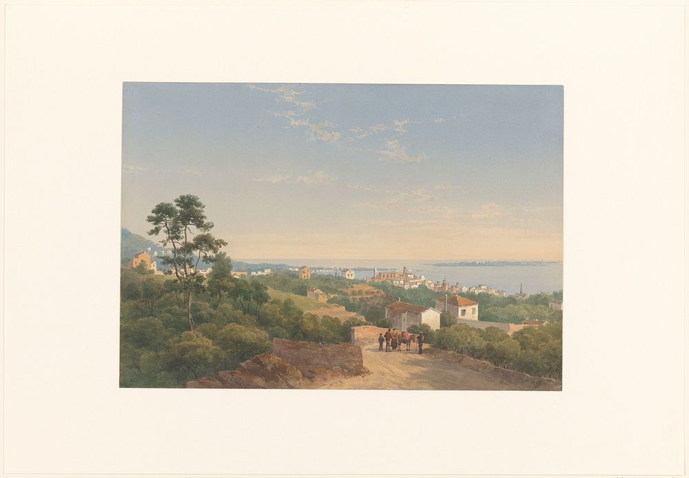 Gezicht op Cannes (1866 - 1892) by Charles William Meredith van de Velde