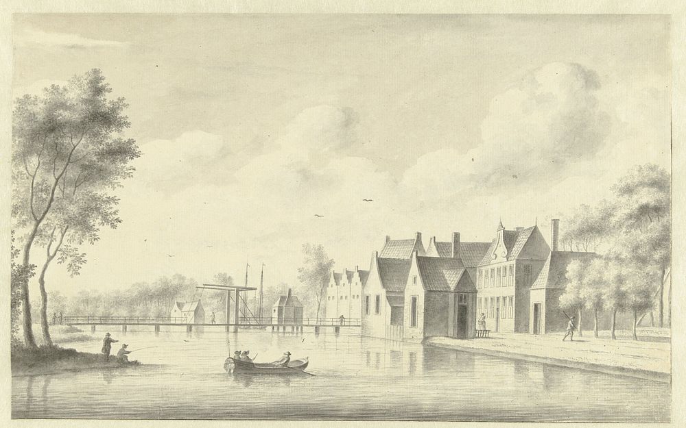 Gezicht op het dorp Nieuwersluis (1722 - 1733) by Abraham Rademaker