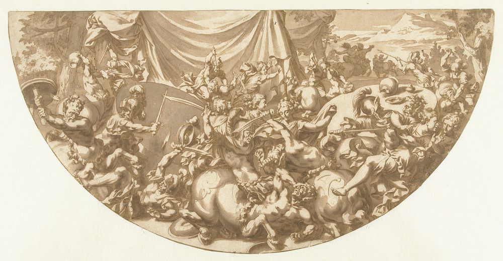 Strijd tussen de Centauren en Lapithen op de bruiloft van Perithoüs en Hippodamea (1638 - 1671) by Jan de Bisschop and…