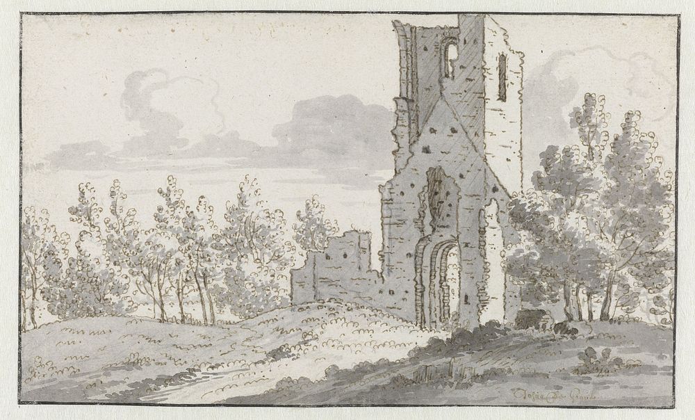The Ruin of the Chapel of Eik en Duinen near The Hague (1677) by Josua de Grave